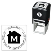 シンプルホームモダンモノグラムサークル差出人住所 セルフインキングスタンプ (インサイチュ)