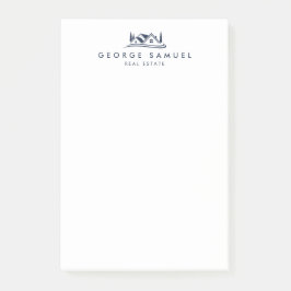 シンプルホームロゴネイビーブルー不動産仲介業者エステ実在ート ポストイット