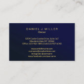 シンプルホームロゴモノグラムモダンネイビーブルー 名刺 (裏面)