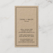 シンプルホームロゴモノグラム垂直クラフト&ブラック 名刺 (裏面)