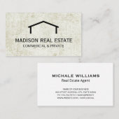 シンプルホームロゴ |古いヴィンテージ背景 名刺 (正面/裏面)