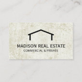 シンプルホームロゴ |古いヴィンテージ背景 名刺 (正面)