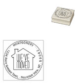 シンプルホーム引っ越しました円名差出人住所 ラバースタンプ (押印)