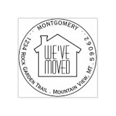 シンプルホーム引っ越しました円名差出人住所 ラバースタンプ (インプリント)