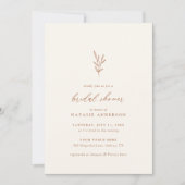 シンプルボタニカルバーントオレンジブライダルシャワーインビタ 招待状 (正面)