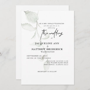 シンプルボタニカルブライド両親結婚式招待状 招待状