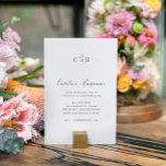 シンプルボタニカルブラックモノグラムボホ結婚ズ 招待状<br><div class="desc">シンプル植物脚本白黒モノグラム結婚式招待状</div>