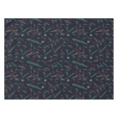 シンプルボタニカルベリーのクリスマスパターン テーブルクロス (正面(横))