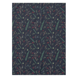 シンプルボタニカルベリーのクリスマスパターン テーブルクロス