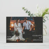 シンプルボタニカルボヘミアンテラコッタフォトウェディン セーブザデート (スタンド正面)