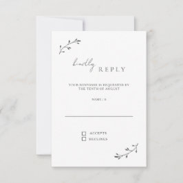 シンプルボタニカルモダンシミニマルッ結婚クス 出欠カード