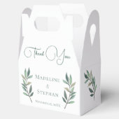 シンプルボタニカルユーカリプタスリーフシック秋の結婚式 フェイバーボックス (オープン)