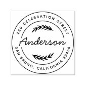 シンプルボタニカルラウンド差出人住所 セルフインキングスタンプ (デザイン)