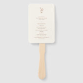 シンプルボタニカル焦げオレンジ結婚式 プログラムハンド ハンドファン (正面)