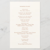 シンプルボタニカル焦げオレンジ結婚式 プログラム (裏面)