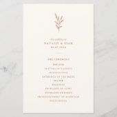 シンプルボタニカル焦げオレンジ結婚式 プログラム (正面)