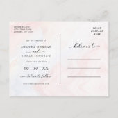 シンプルボタニッ素朴ク結婚式の日付を保存 インビテーションポストカード (裏面)