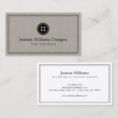 シンプルボタンロゴのシースレス、テーラーリネン 名刺 (正面/裏面)