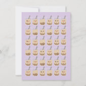 シンプルボバブルミルクティーパープル誕生日 招待状 (裏面)