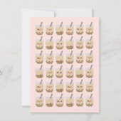 シンプルボバブルミルクティーピンク誕生日 招待状 (裏面)