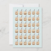 シンプルボバブルミルクティーブルー誕生日 招待状 (裏面)