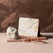 シンプルボヘエレガントミアン植物書道 スクエア名刺