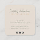 シンプルボヘエレガントミアン植物書道 スクエア名刺 (裏面)