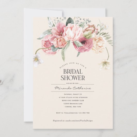 シンプルボヘミかわいらしアスタイル 招待状 (正面)