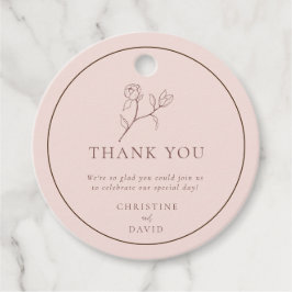 シンプルボヘミアン結婚バラフローラメッセージカード フェイバータグ