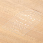 シンプルボヘミアン結婚ミニマリスト アクリル招待状 (レイダウン)