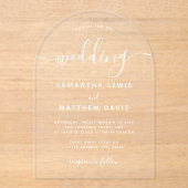 シンプルボヘミアン結婚ミニマリスト アクリル招待状 (正面)