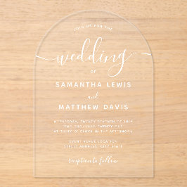 シンプルボヘミアン結婚ミニマリスト アクリル招待状