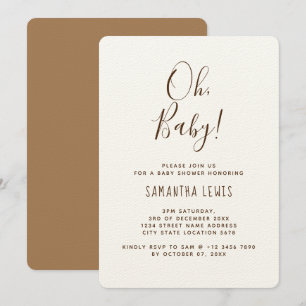 シンプルボヘモダンミアン男女兼用ベイビーシャワー 招待状