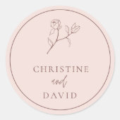 シンプルボヘ結婚ミアンフローラバラ ラウンドシール (正面)