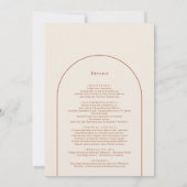 シンプルボホアーチアイボリーの結婚詳細と 招待状 (裏面)