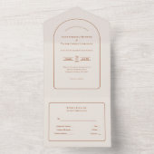 シンプルボホアーチアイボリーウェディングRSVP オールインワン招待状 (内側)