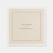 シンプルボホアーチアイボリー結婚ズ スタンダードカクテルナプキン (正面)