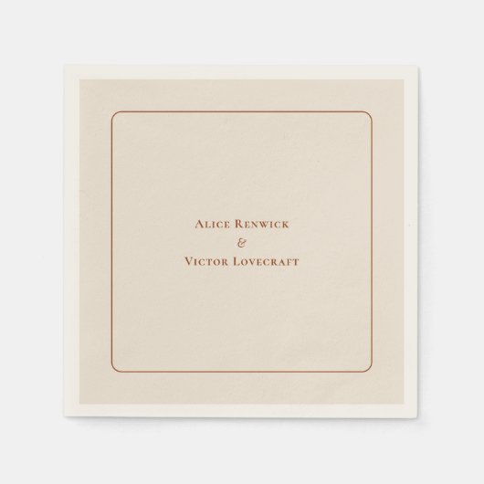 シンプルボホアーチアイボリー結婚ズ スタンダードカクテルナプキン (正面)