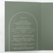 シンプルボホアーチサージグリーン結婚ズ 三つ折り招待状 (内部最初)