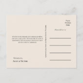 シンプルボホアーチセージ結婚グリーン ポストカード (裏面)