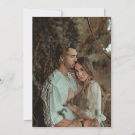 シンプルボホアーチテラコッタ結婚の写真 招待状 (裏面)