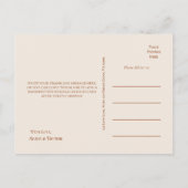 シンプルボホアーチテラコッタ結婚の感謝 ポストカード (裏面)