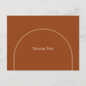 シンプルボホアーチテラコッタ結婚の感謝 ポストカード (正面)