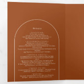 シンプルボホアーチテラコッタ結婚ズ 三つ折り招待状 (内部最初)