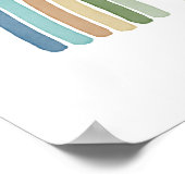 シンプルボホウォーターカラーレインボーブルー ポスター (角)