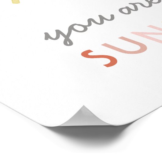 シンプルボホウォーター色金ゴールドお前は私の太陽の光 ポスター (角)