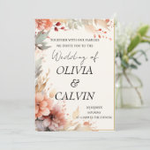 シンプルボホエレガントウェディングレセプション招待状 サンキューカード (スタンド正面)