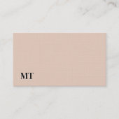 シンプルボホエレガントベージュモノグラムQRコード 名刺 (正面)