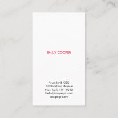 シンプルボホエレガントホワイトフレームモノグラムグリーン 名刺 (裏面)