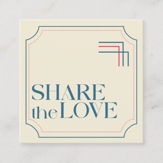 シンプルボホエレガントレトロブルー紹介カード 紹介カード (正面)